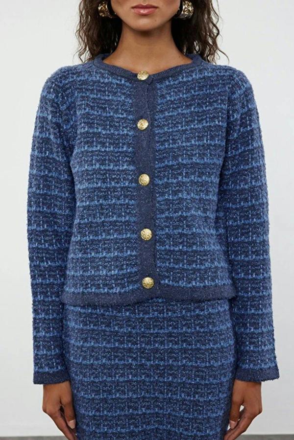 WOVCOR 2-Piece Soft Texture Knit Cardigan & Skirt Set