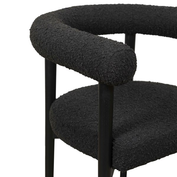 Furniture Edit Spara Black Boucle Dining Chair