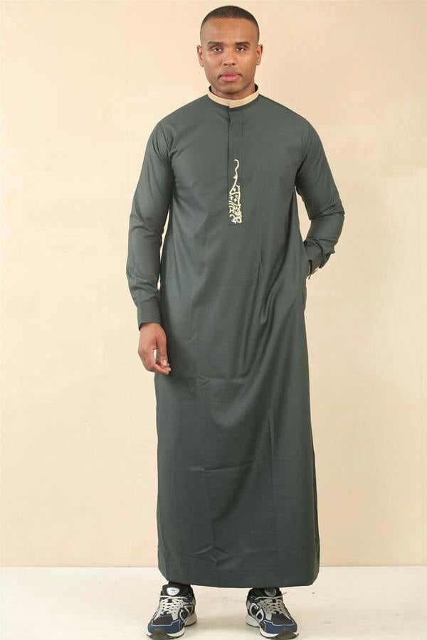 Infinity Leather Men's Thobe Arab Saudi Emirati Islamic Clothing Jubba Robe