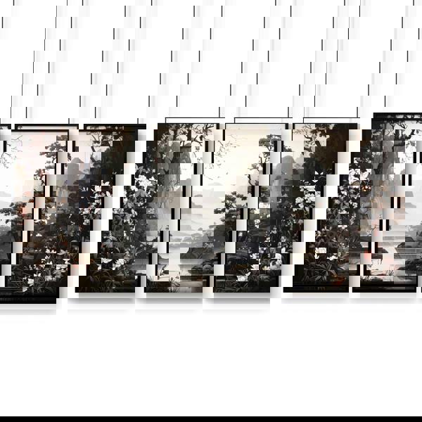 Pictures For Living Room Wall | Set of 3 Chinoiserie Wall art Prints