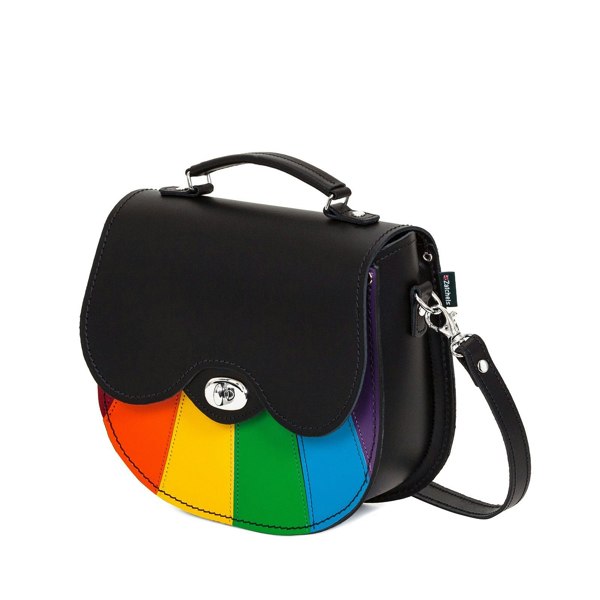 Zatchels Handmade Leather Twist Lock Saddle Bag - Pride