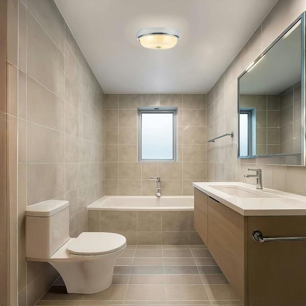 Sensor IP44 Bathroom Ceiling Light in Chrome with Multi Functions Image 7