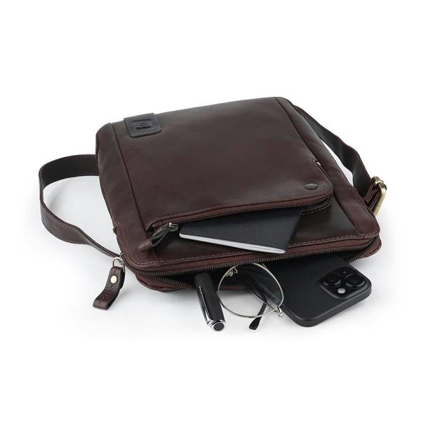 PRIMEHIDE Medium Leather Messenger Bag - Matteo Tuscan