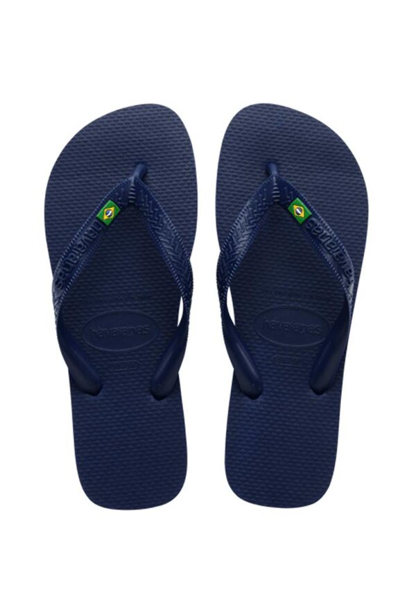 Havaianas Men's Brasil Logo Flip Flops - 39/40 - Navy