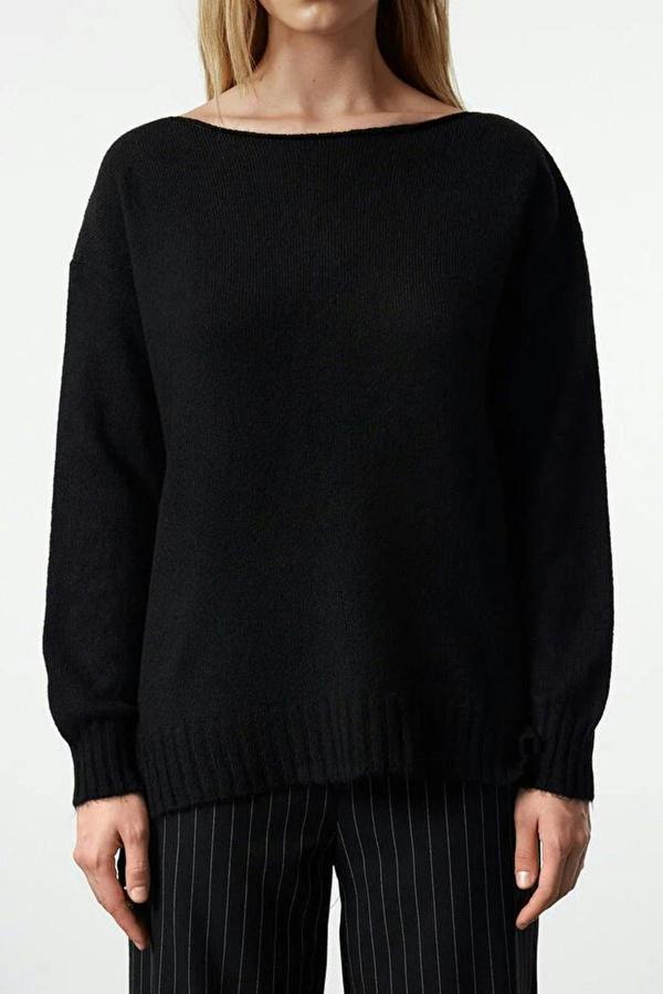 WOVCOR Boat Neck Basic Knit Sweater