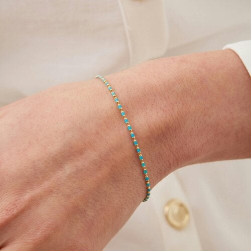 Spero London Eau de Nil Enamel Mine Beaded Bracelet