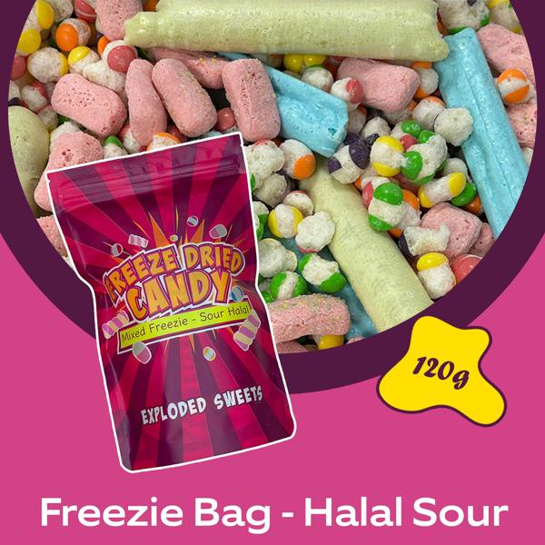 Exploded Sweets Freezie Bag - Halal Sour | Exploded Sweets | Freeze Dried Sweets UK