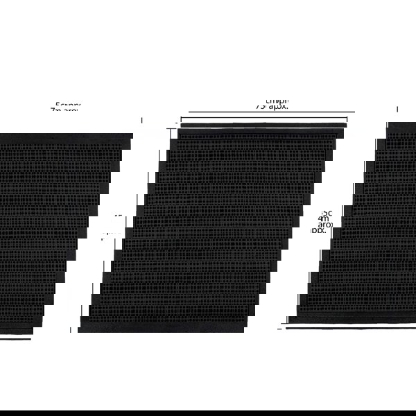 JVL Orion Scraper Rubber Pin Doormat, 45x75cm