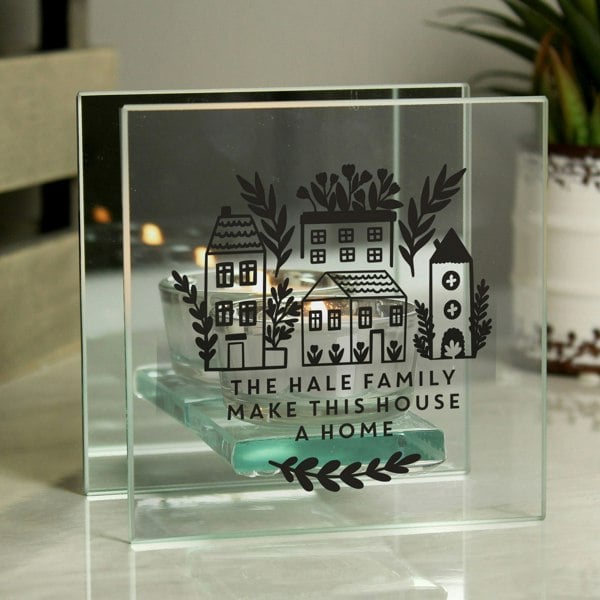 Personalised Memento Company Personalised Home Mirrored Glass Tea Light Holder