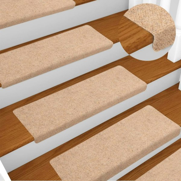 Berkfield Stair Mats 10 pcs Brown 65x21x4 cm Needle Punch