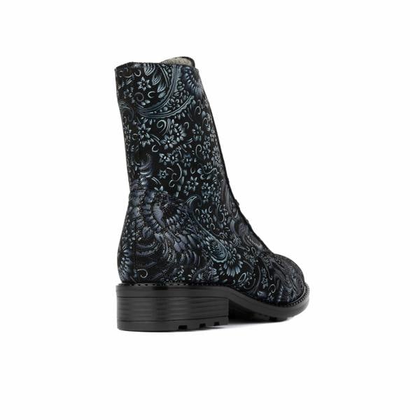 Embassy London Laviva High - Black & Blue - Women's leather-lined wide fit high ankle boot