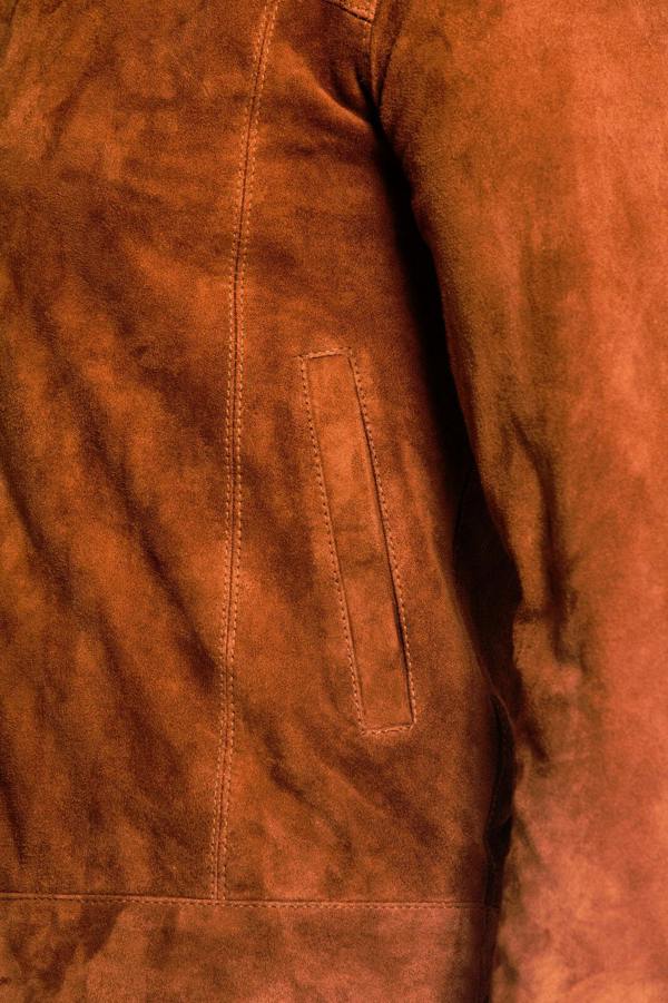 Infinity Leather Mens Retro Classic Suede Leather Biker Jacket