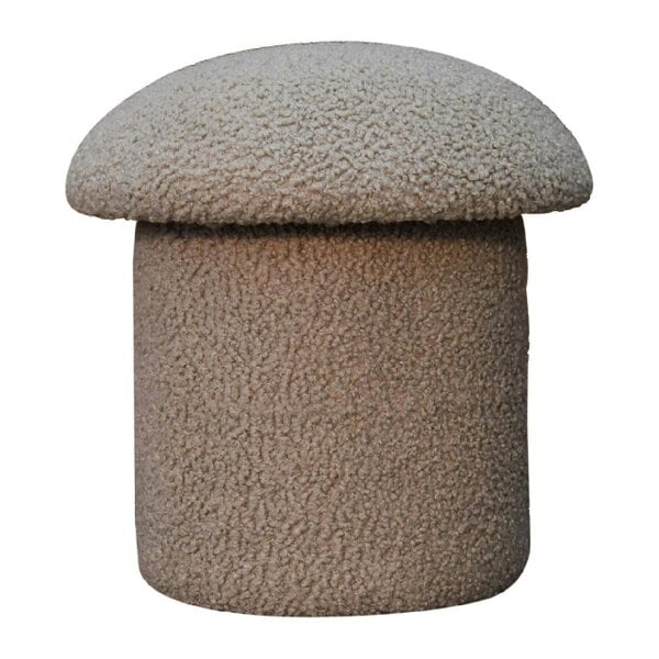 Wyld Haus Domme Grey Boucle Mushroom Shaped Footstool