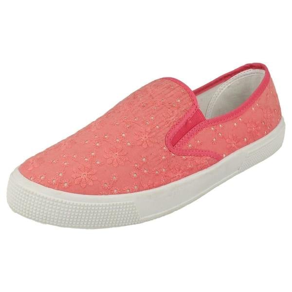 Spot On Ladies Spot On Slip On Plimsolls