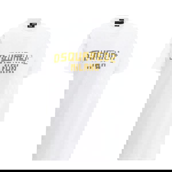 Dsquared Flocked Logo Milano T-Shirt   in  White
