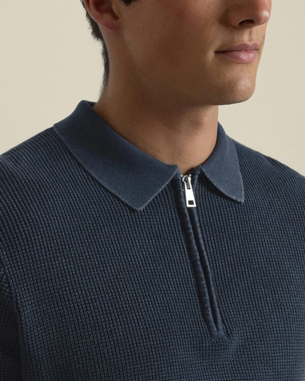 Larsson & Co Gaerum - Vintage Wash Long Sleeve Polo Shirt