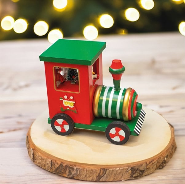 St Helens Wooden Train Music Box