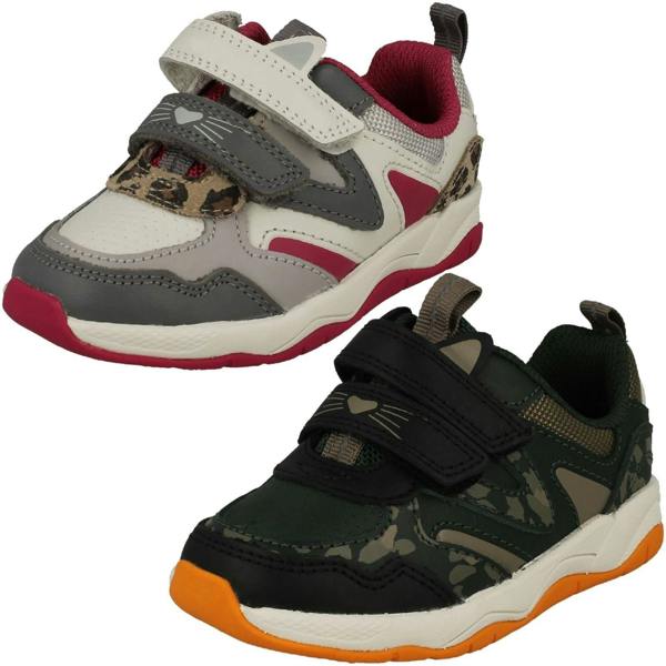 Clarks Childrens PLAYPRINTS Collection By Clarks Big Cat Print Detailed Trainers Clowder Run T