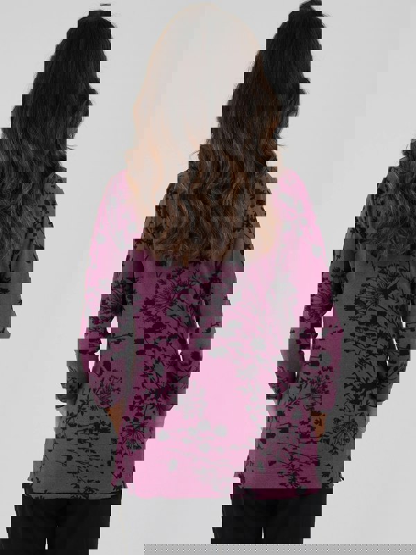 TIGI-Wear Dark Floral Split Cowl Top