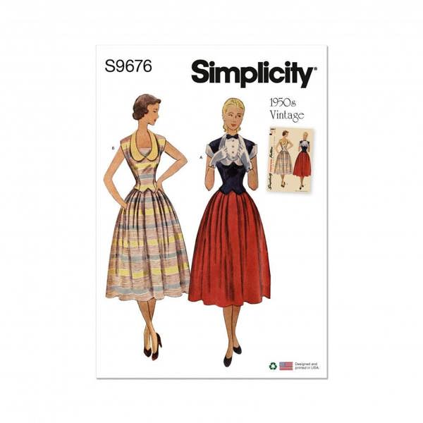Simplicity Sewing Pattern 9676, Dresses, Vintage Style for Women, H5 (6-8-10-12-14) - Intermediate