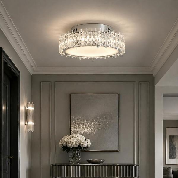 Pagazzi Lighting Ana Chrome LED Flush Ceiling Light