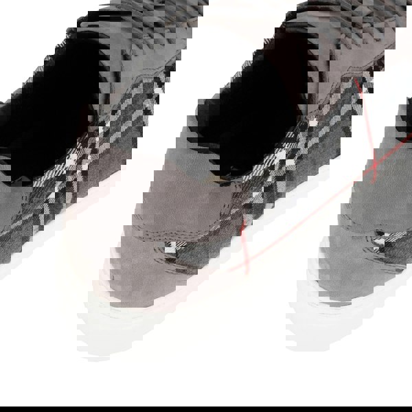 Embassy London Strada - Grey Tartan - Men's Tartan Suede & Leather Trainer