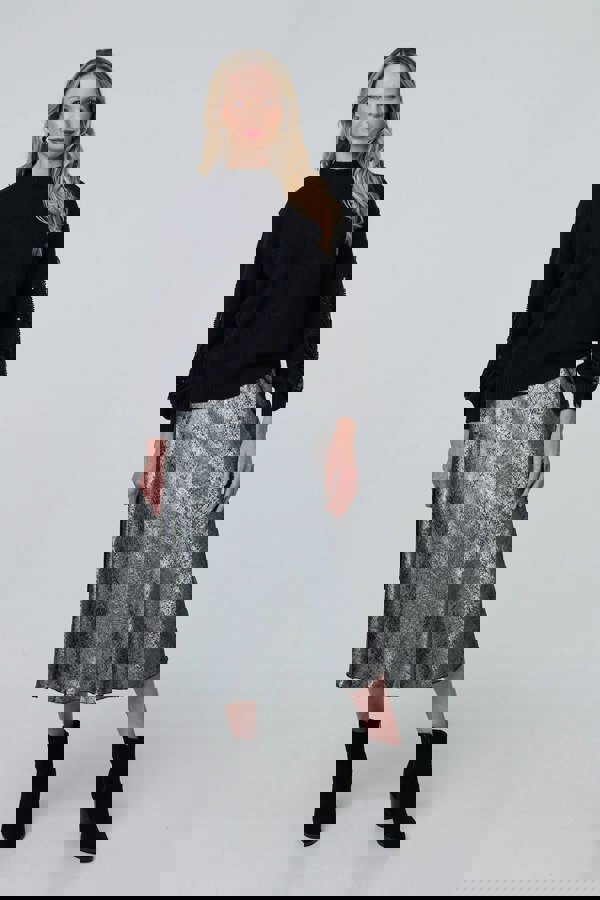 Black | Sequin Embellished Relaxed Jumper
