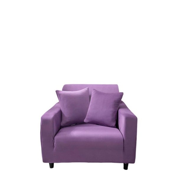 Anyhouz Anyseat 1 Seater Sofa Cover Plain Purple Style and Protection For Living Room Sofa Chair Elastic Stretchable Slipcover