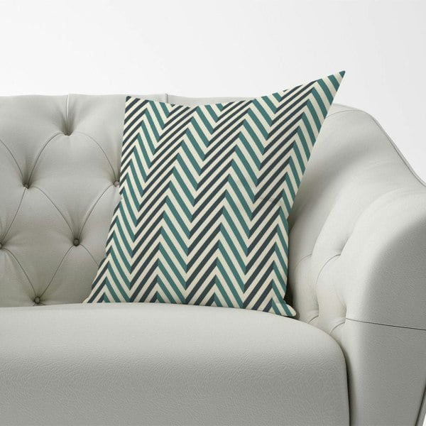 Warren Reed Geometric Herringbone Chevron Blues Cushions