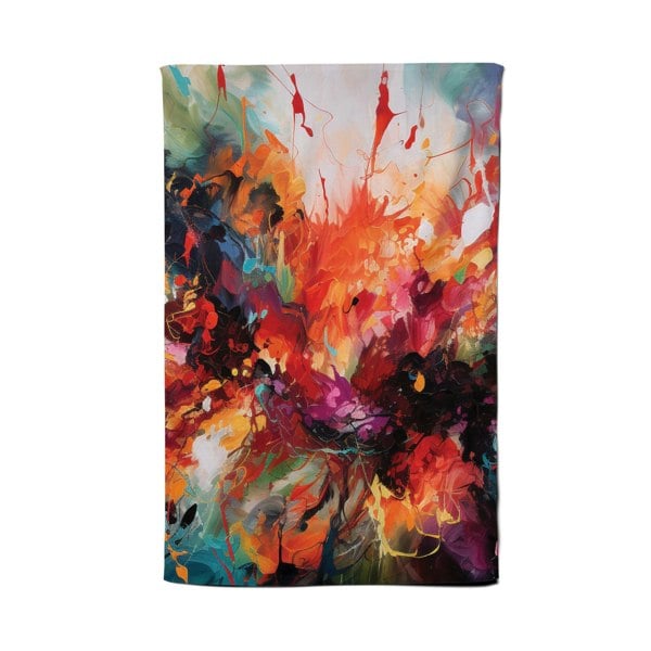 Warren Reed A Vibrant Abstract Painting Of Halloween Tea Towel