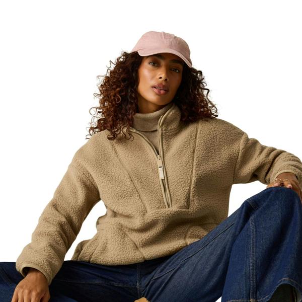 Regatta Womens/Ladies Frankie Borg Half Zip Longline Fleece Top - Barleycorn - 