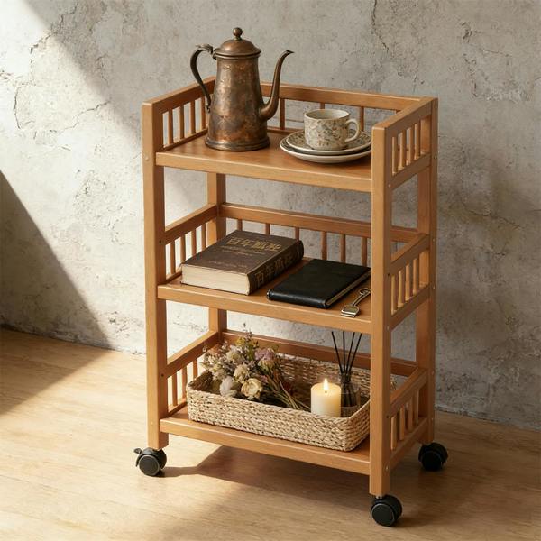 Havendro 3-Tier Storage Trolley Cart with Wheels Rolling Rack