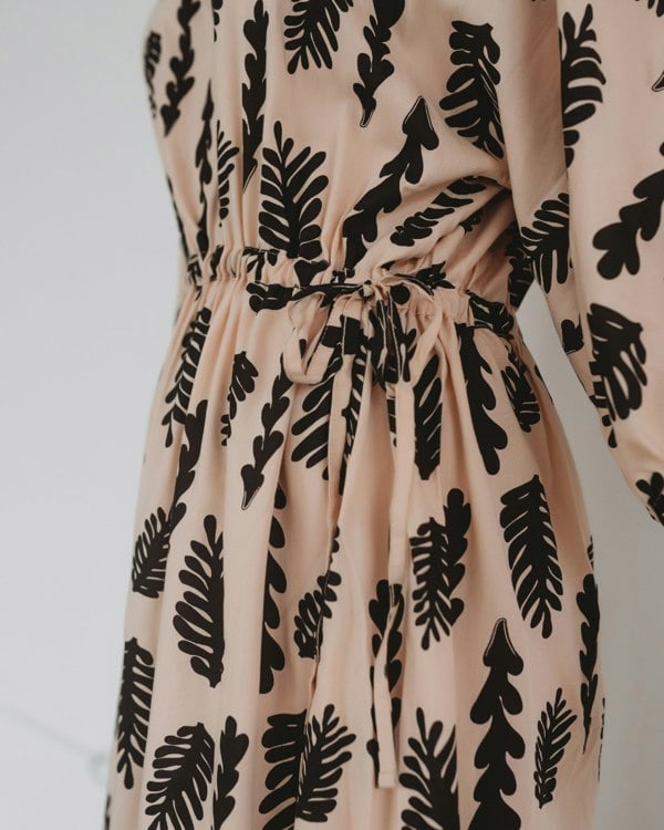 Eco viscose in Kaya Cream Seaweed Print Maxi Dress-image 4