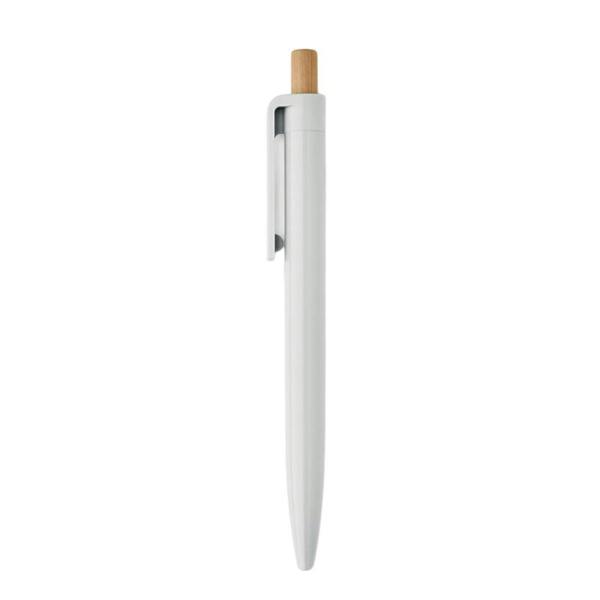 MidOcean Penu Bamboo Details Ballpoint Pen - White - 