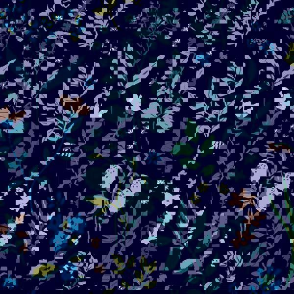 Joules Holcombe Floral Wallpaper - Navy - 10m