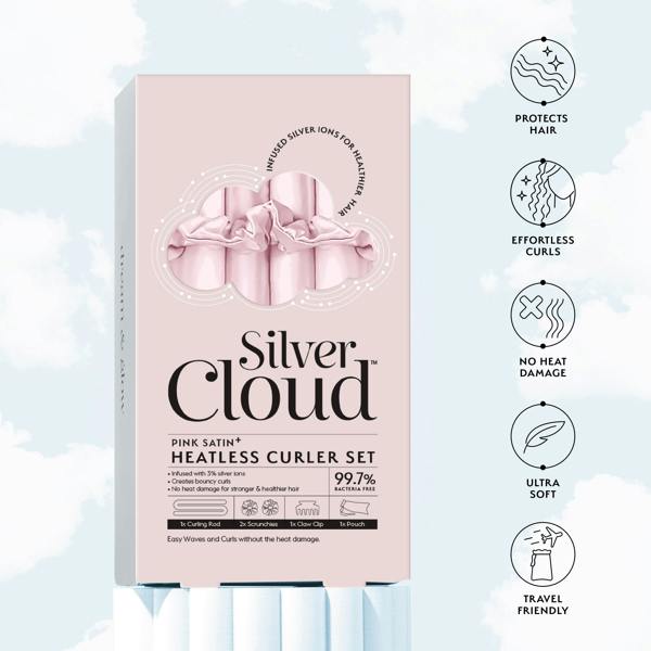 Silver Cloud Beauty Pink Heatless Curler Set