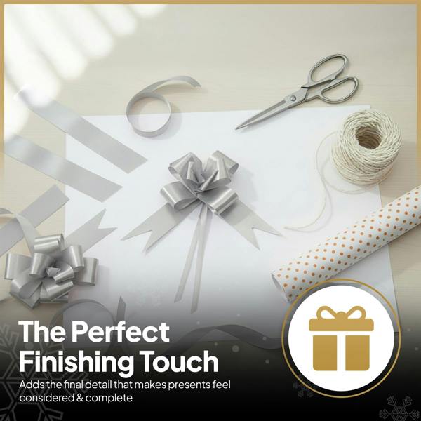30mm Silver Pull Bows in 10, 20, 30, 40 or 60 Pack for Gift Wrapping and Décor image 9