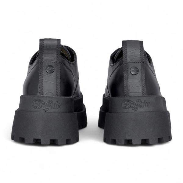 Buffalo Women’s Black Lace-Up Chunky Platform Derby Shoes - Pluto
