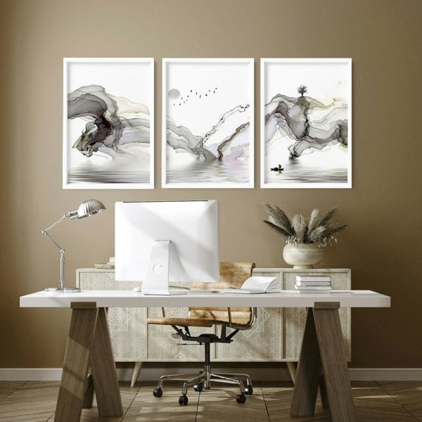 Wall Decoration Ideas For Office | Set of 3 wall art prints