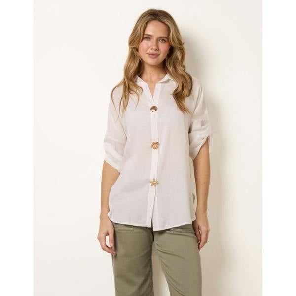 Blue Vanilla Gold Button Shirt