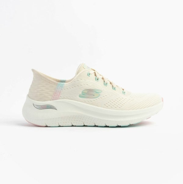 Skechers ARCH FIT 2.0 - EASY CHIC Womens Trainers Natural Pink