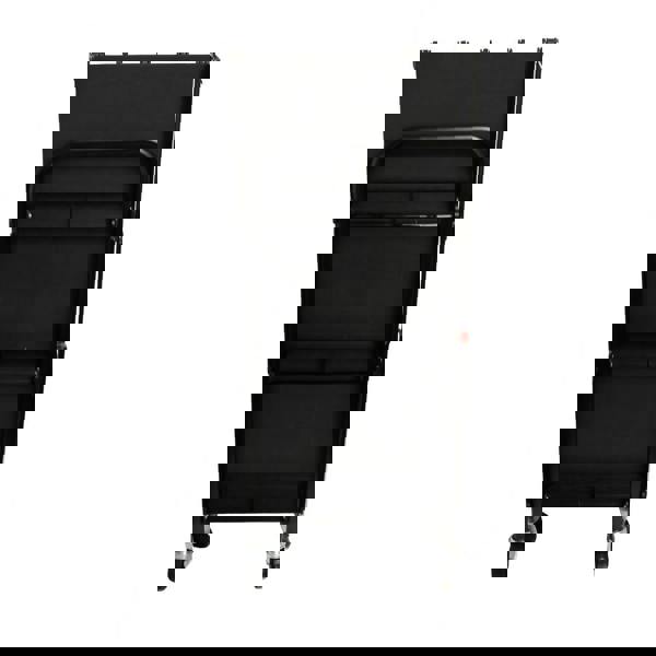 3-Tier Folding Trolley Utility Cart 150LB (Collapsible Tool Storage Lockable Wheels)