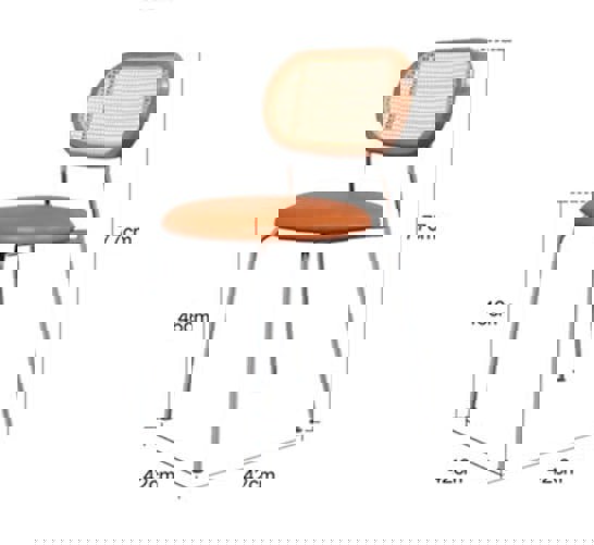 Ozzie Rattan Dining Chair, Round Seat Pad-Weilai concept-Weilai Concept