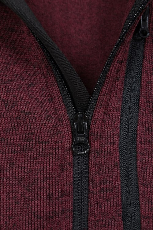 Mountain Warehouse Mens Treston Full Zip Fleece Jacket - Burgundy