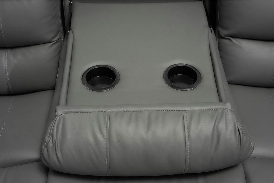 ROMA LEATHER GREY 3 SEATER