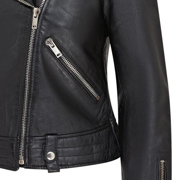 Infinity Leather Womens Black Leather Brando Jacket - Chennai