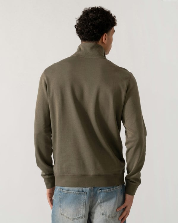 BOSS Orange Zetrust Mens 1/4 Zip Sweatshirt - Open Green 342