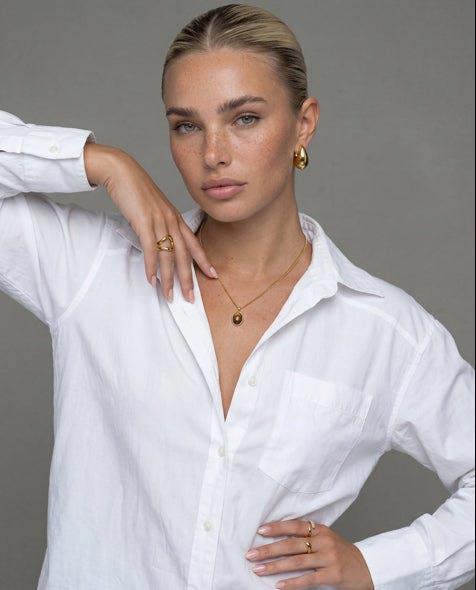 Elk & Bloom 14K Gold Drop Earth Stone Pendant Necklace