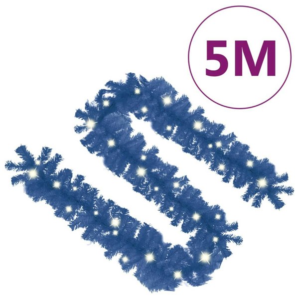 Berkfield Christmas Garland with LED Lights 5 m Blue