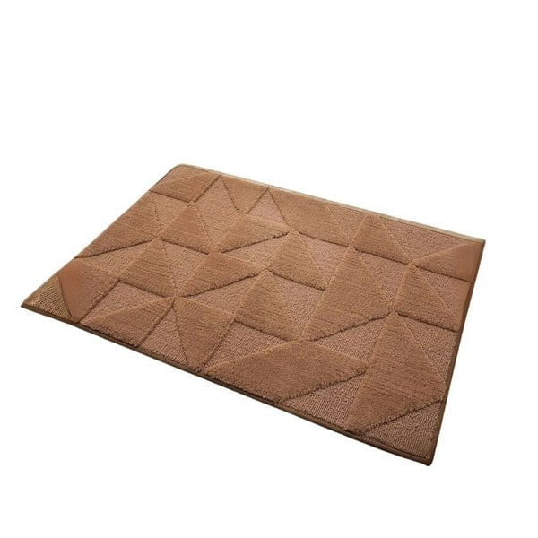 Anyhouz Anymat Doormat Brown Geometric Non Slip Dirt Resistant Mat For Kitchen And Bathroom